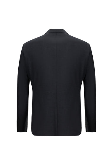 Koyu Füme Slim Fit Dar Kesim Yünlü Klasik Desenli Takım Elbise