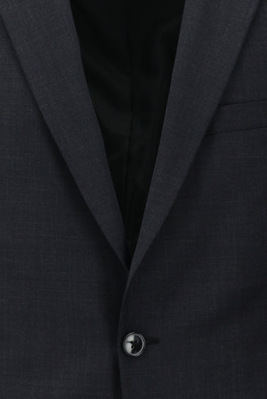 Koyu Füme Slim Fit Dar Kesim Yünlü Klasik Desenli Takım Elbise