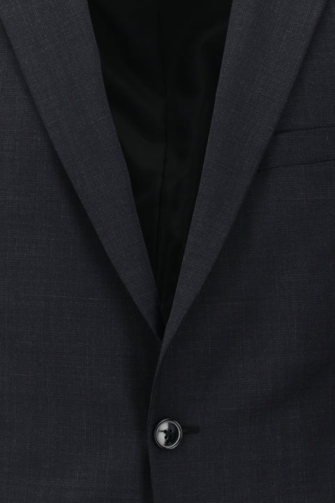 Koyu Füme 7 Drop Slim Fit Dar Kesim Yünlü Desenli Takım Elbise