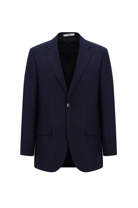 Orta Lacivert 4 Drop Relaxed Fit Rahat Kesim Kuşgözü Takım Elbise