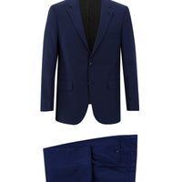Koyu Lacivert 4 Drop Relaxed Fit Rahat Kesim Kuşgözü Takım Elbise