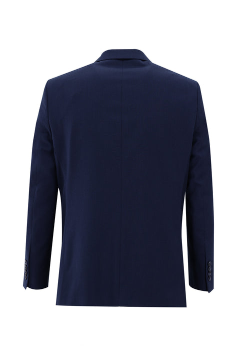 Koyu Lacivert 4 Drop Relaxed Fit Rahat Kesim Kuşgözü Takım Elbise