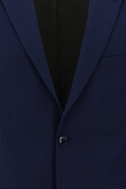 Koyu Lacivert 4 Drop Relaxed Fit Rahat Kesim Kuşgözü Takım Elbise