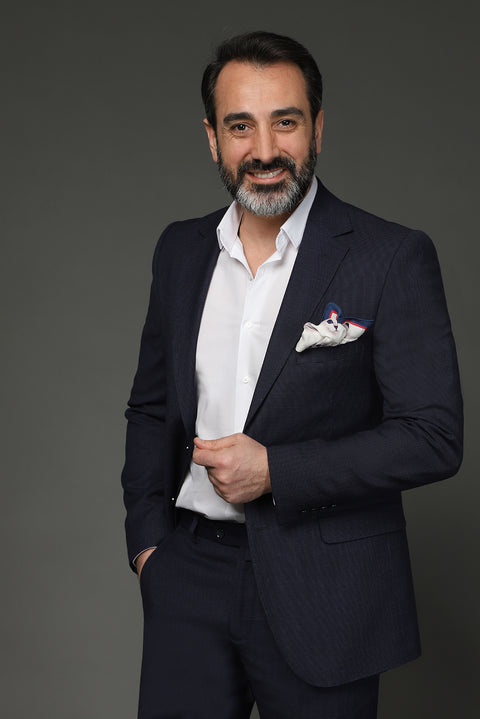Açık Lacivert 7 Drop Slim Fit Dar Kesim Kuşgözü Takım Elbise