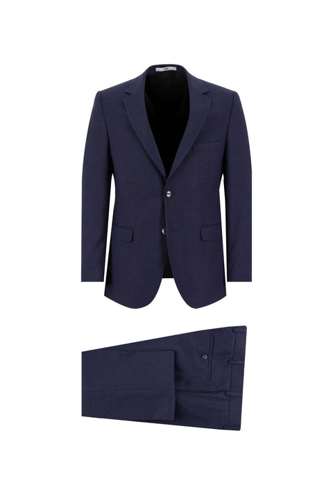 Açık Lacivert 4 Drop Relaxed Fit Rahat Kesim Kuşgözü Takım Elbise