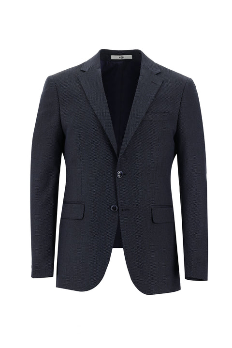 Koyu Lacivert 7 Drop Slim Fit Dar Kesim Kuşgözü Takım Elbise