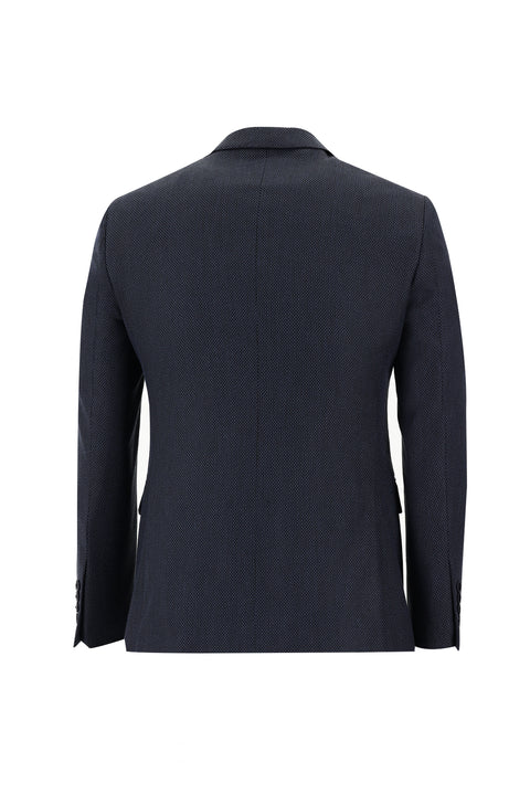 Koyu Lacivert 7 Drop Slim Fit Dar Kesim Kuşgözü Takım Elbise