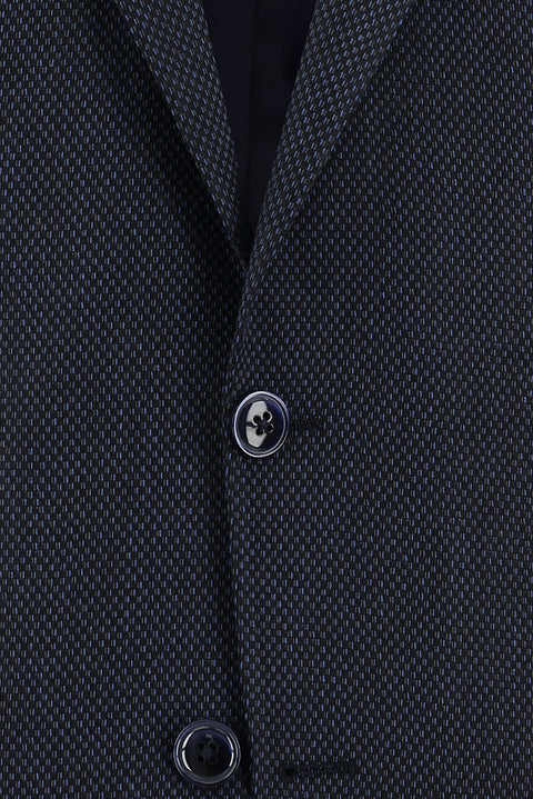 Koyu Lacivert 7 Drop Slim Fit Dar Kesim Kuşgözü Takım Elbise