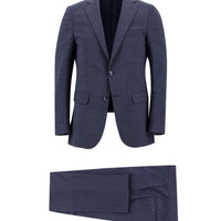 Orta Lacivert 6 Drop Regular Fit Standart Kesim Kuşgözü Takım Elbise