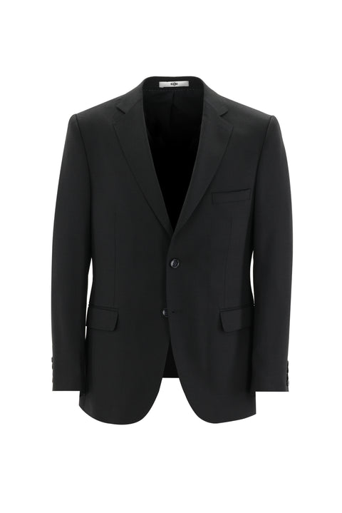 Siyah 6 Drop Regular Fit Standart Kesim Yünlü Kuşgözü Takım Elbise