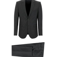 Medium Gray 7 Drop Slim Fit Striped Suit