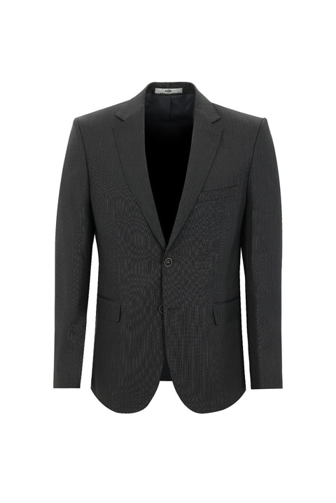 Medium Gray 6 Drop Regular Fit Standard Cut Striped Suit