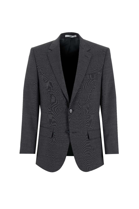 Koyu Füme 6 Drop Regular Fit Standart Kesim Yünlü Çizgili Takım Elbise