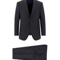 Koyu Füme 7 Drop Slim Fit Dar Kesim Ekose Takım Elbise