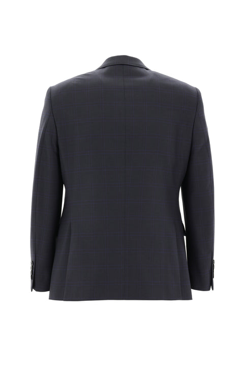 Koyu Füme 7 Drop Slim Fit Dar Kesim Ekose Takım Elbise
