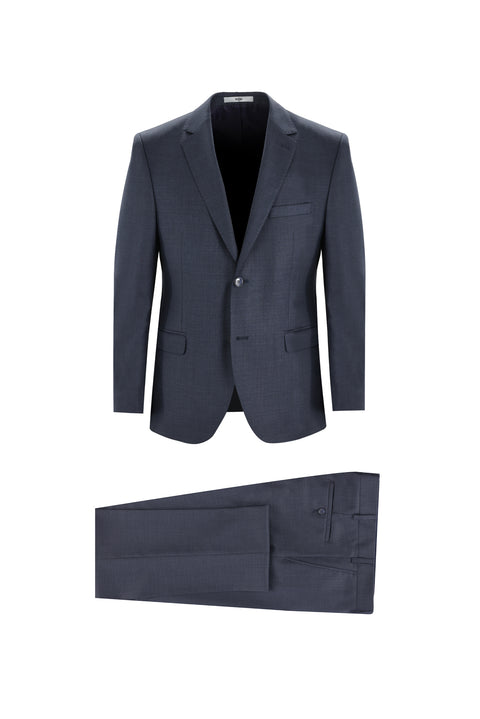 Orta Füme Melanj 7 Drop Slim Fit Dar Kesim Takım Elbise