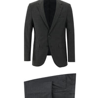 Koyu Füme 4 Drop Relaxed Fit Rahat Kesim Ekose Takım Elbise
