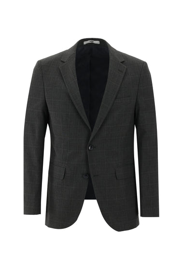 Koyu Füme Slim Fit Dar Kesim Klasik Ekose Takım Elbise