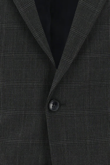 Koyu Füme Slim Fit Dar Kesim Klasik Ekose Takım Elbise