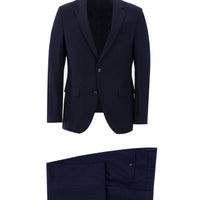 Koyu Lacivert 4 Drop Relaxed Fit Rahat Kesim Ekose Takım Elbise