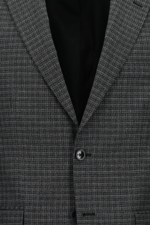 Black 7 Drop Slim Fit Patterned Suit