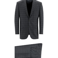 Orta Füme 4 Drop Relaxed Fit Rahat Kesim Ekose Takım Elbise