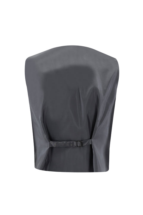 Siyah 7 Drop Slim Fit Dar Kesim Kombinli Yelekli Keten Takım Elbise
