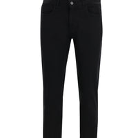 Siyah Slim Fit Dar Kesim Likralı Kanvas / Chino Pantolon