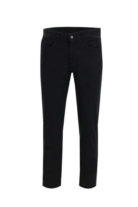 Siyah Slim Fit Dar Kesim Likralı Kanvas / Chino Pantolon