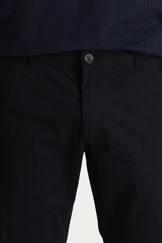  Siyah 6 Drop Regular Fit Standart Kesim Desenli Likralı Kanvas / Chino Pantolon