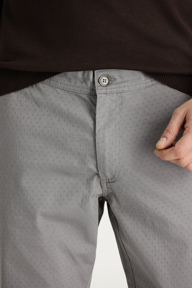 Orta Gri Relaxed Fit Rahat Kesim Desenli Likralı Kanvas / Chino Pantolon