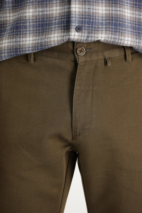 Orta Vizon Regular Fit Standart Kesim Likralı Kanvas / Chino Pantolon