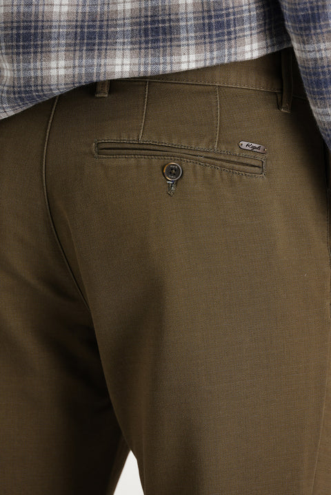 Orta Vizon Regular Fit Standart Kesim Likralı Kanvas / Chino Pantolon