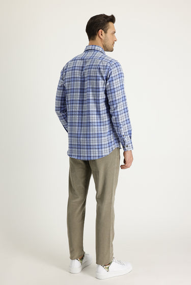 Orta Bej 6 Drop Regular Fit Standart Kesim Likralı Kadife Pantolon