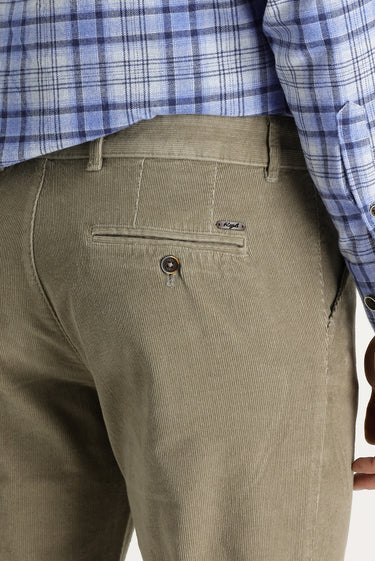 Orta Bej 6 Drop Regular Fit Standart Kesim Likralı Kadife Pantolon