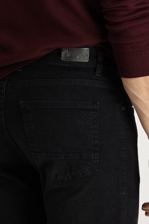 Siyah Slim Fit Dar Kesim Pamuk Denim Pantolon