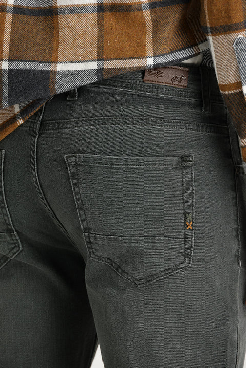 Orta Haki 6 Drop Regular Fit Standart Kesim Likralı Denim Pantolon