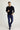 Orta Lacivert Slim Fit Dar Kesim Likralı Denim Pantolon