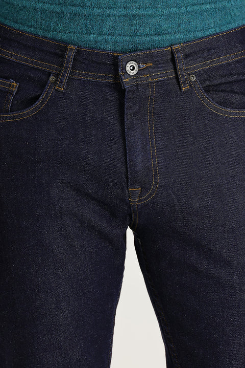 Koyu Lacivert 7 Drop Slim Fit Dar Kesim Likralı Denim Pantolon