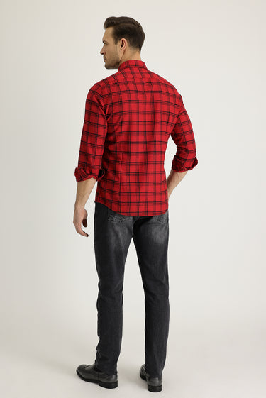Koyu Antrasit Slim Fit Dar Kesim Likralı Denim Pantolon