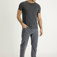 Orta Gri Slim Fit Dar Kesim Likralı Denim Pantolon