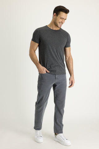  Orta Gri 7 Drop Slim Fit Dar Kesim Likralı Denim Pantolon