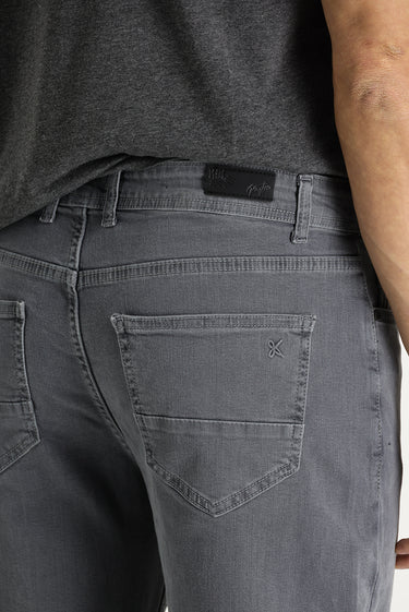 Orta Gri Slim Fit Dar Kesim Likralı Denim Pantolon