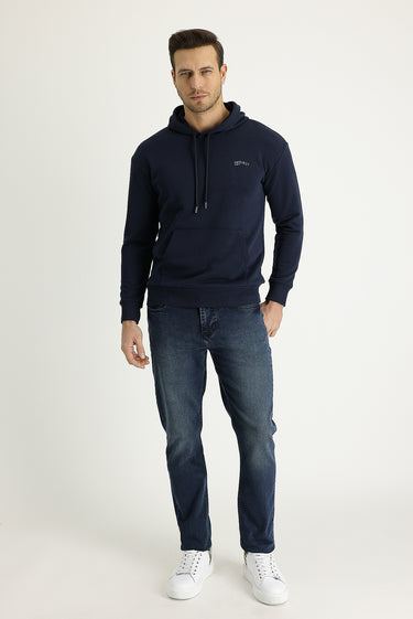 Koyu Mavi  Slim Fit Dar Kesim Likralı Denim Pantolon