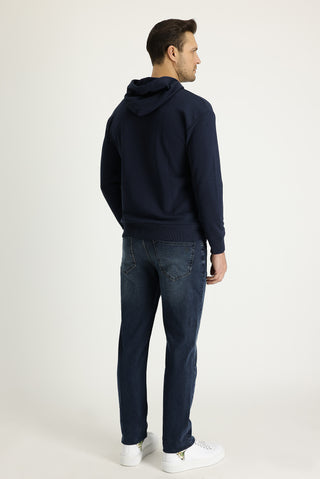  Koyu Mavi  7 Drop Slim Fit Dar Kesim Likralı Denim Pantolon