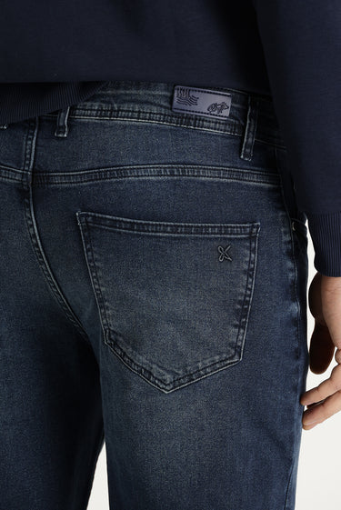 Koyu Mavi  Slim Fit Dar Kesim Likralı Denim Pantolon