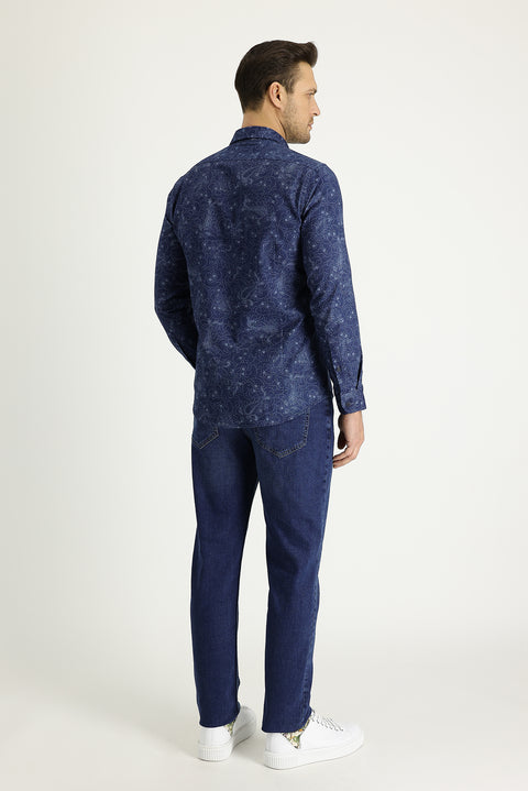 Mavi Slim Fit Dar Kesim Likralı Denim Pantolon