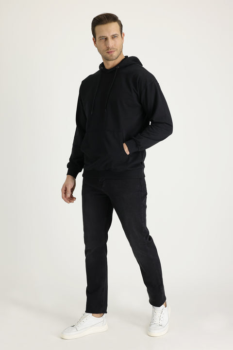 Siyah 7 Drop Slim Fit Dar Kesim Likralı Denim Pantolon