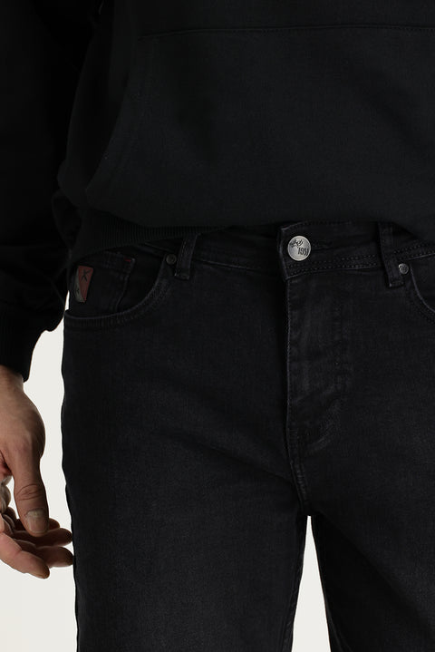 Siyah Super Slim Fit Eksra Dar Kesim Likralı Denim Pantolon