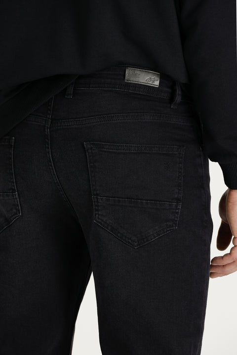 Siyah 7 Drop Super Slim Fit Eksra Dar Kesim Likralı Denim Pantolon